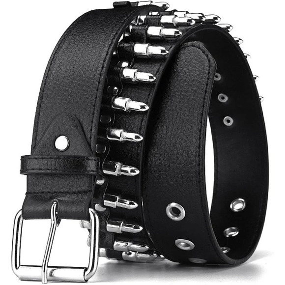 Studded Belts Women Stud Punk Rock  Woman Girls Black Waist Belt Cosplay - Picture 1 of 6